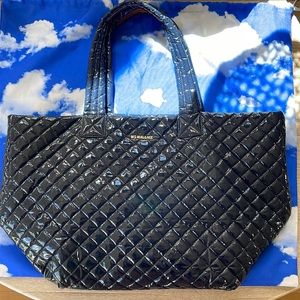 MZ Wallace Large Metro Deluxe Quilted 2 tone Patent Tote